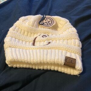 C.C. Cable knit beanie